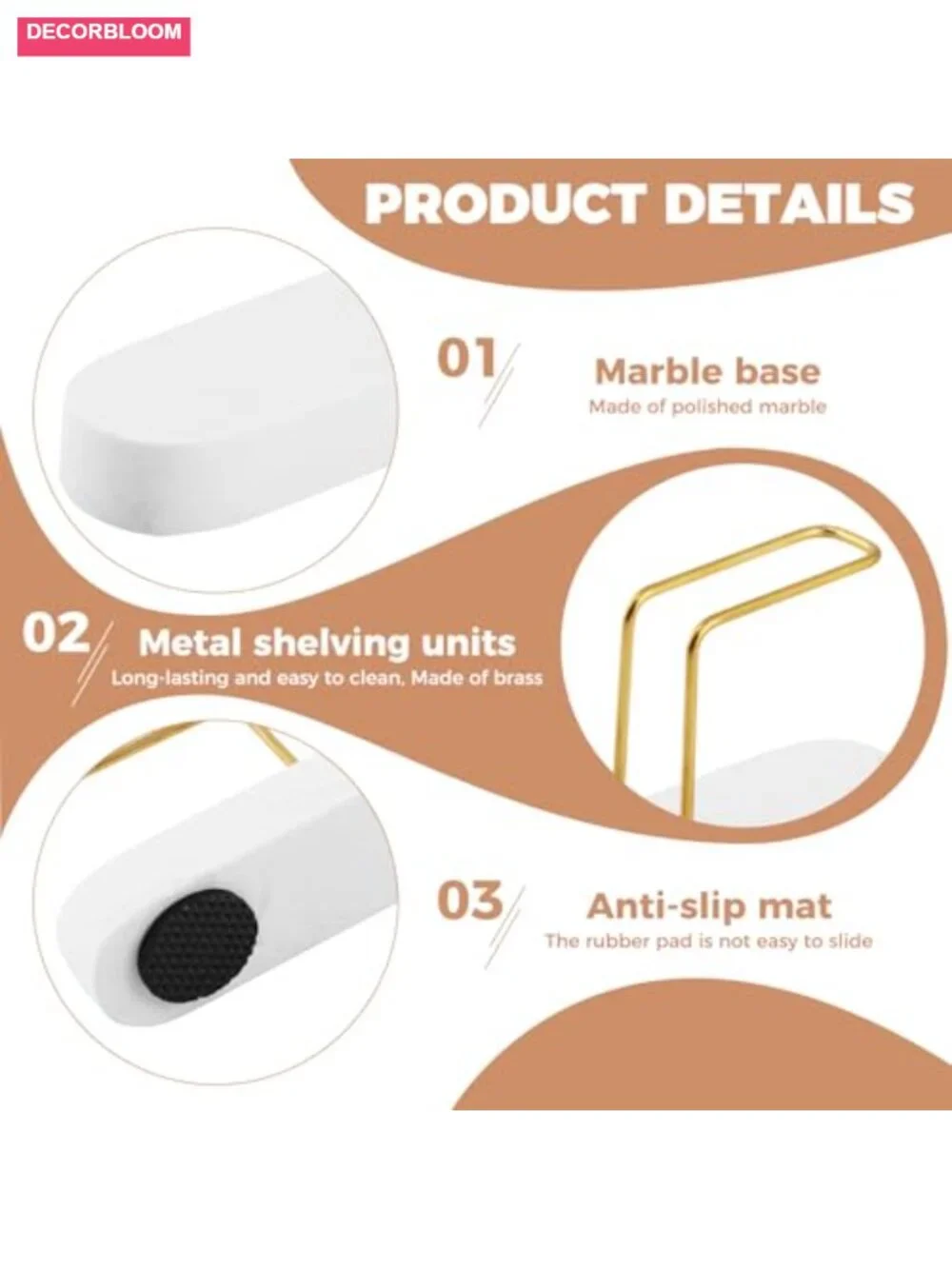 Marble Base + 430 Stainless Steel Stand Coffee Filter Holder for V60 Cone Paper